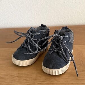 Zarababy boys navy suede high tops